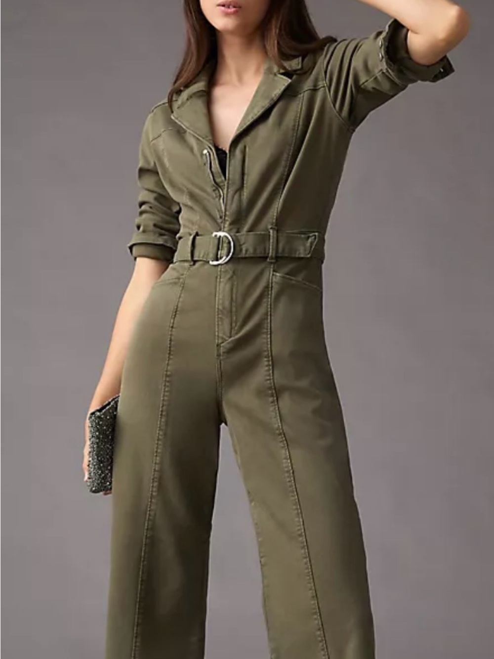 Jason Wu Olive Green Belted Utility Jumpsuit